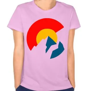 Колорадо Флаг логотип женская 2017 краткое случайные футболки broadcloth женщины