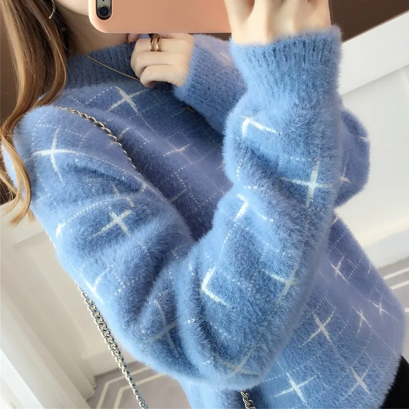 Свитер женский вязаный из кашемира с узором | Женская одежда