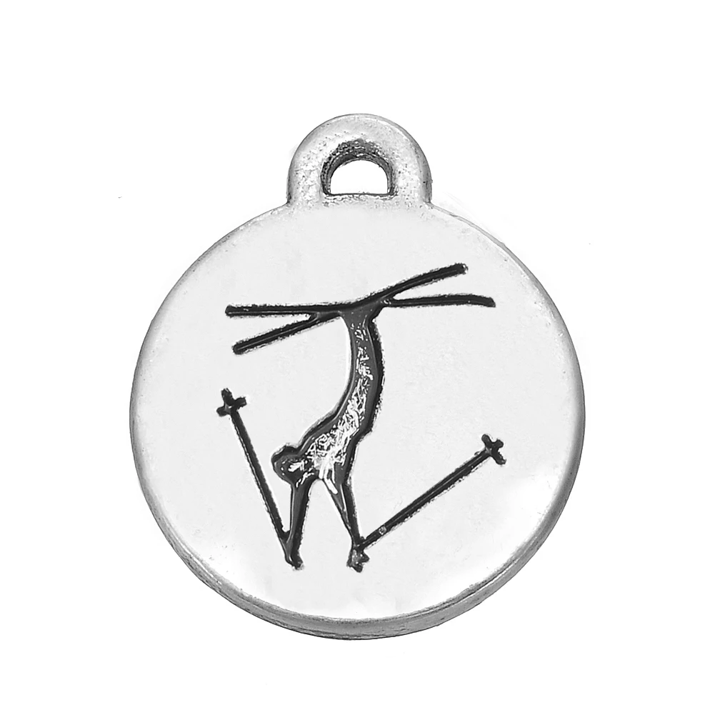 LIKGREAT Фристайл катание на лыжах буквы круглый талисман кулон для ожерелья Браслет