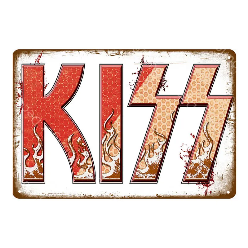 Музыкальная рок винтажные металлические знаки плакат Рок Группы &quotKiss&quot доска