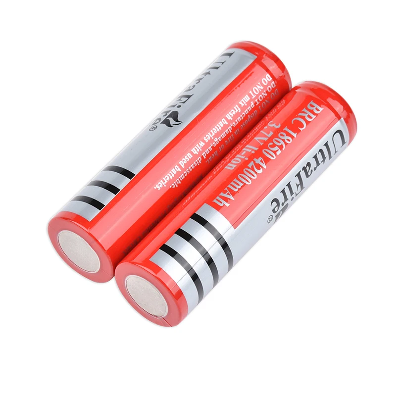 Высокая емкость 2 шт 18650 перезаряжаемая батарея 4200mAh 4200 mah 3,7 V литий-ионная аккумуляторная батарея фонарик налобный фонарь