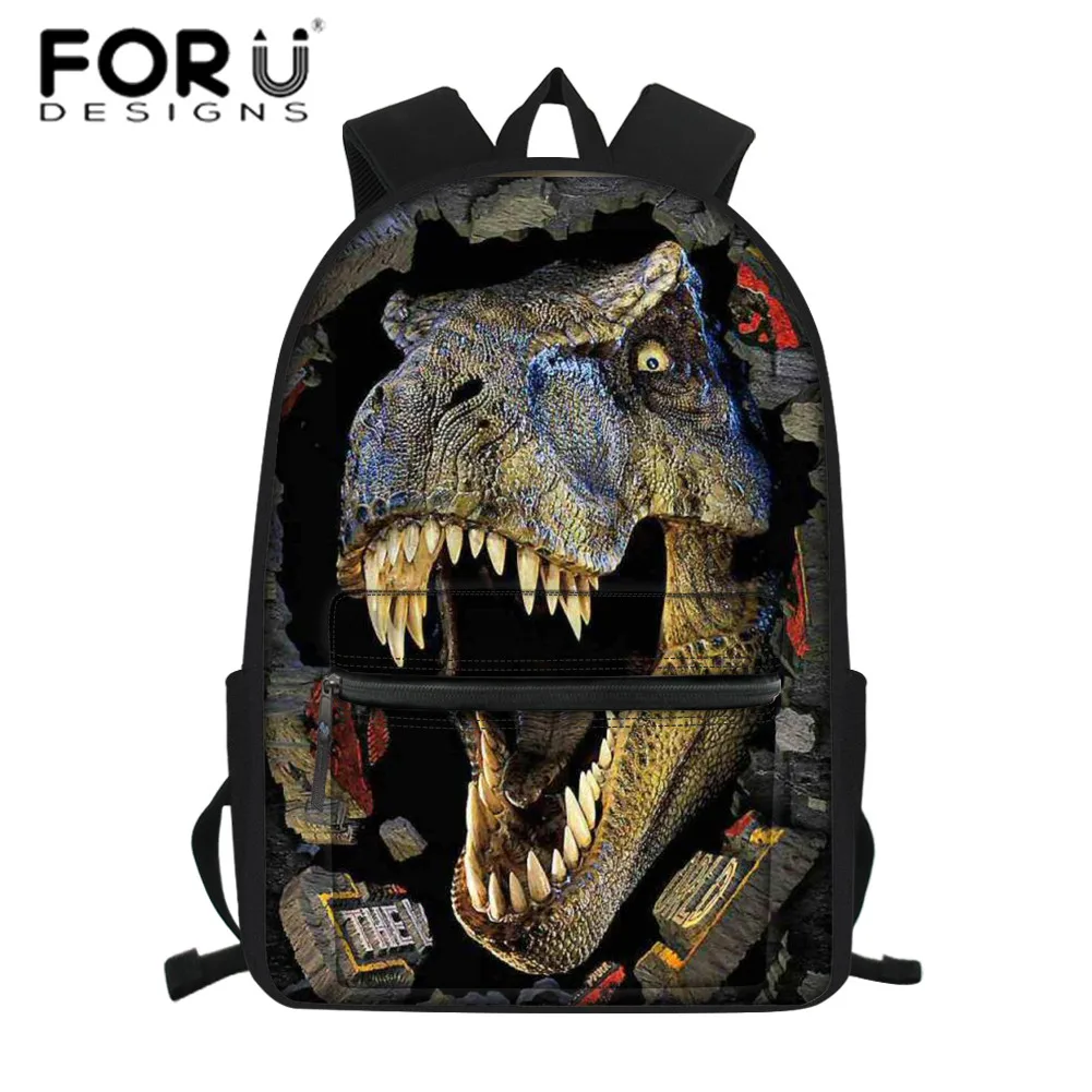 Школьный рюкзак для мальчиков FORUDESIGNS большой ранец с 3D принтом динозавра