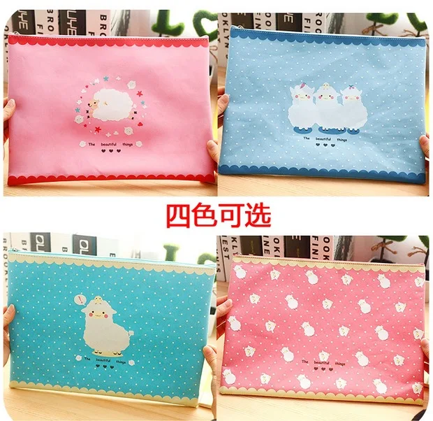 BS20 Cute Little lamb Ткань Оксфорд A4 молния бумажный мешок корейский Канцелярские