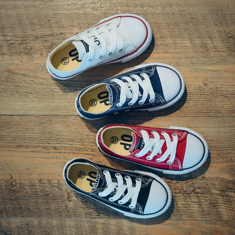 2017 New Spring Autumn Kids Canvas Shoes Low Top Sneakers Slip On sports shoes boys casual girls fashion sneaker | Детская одежда и