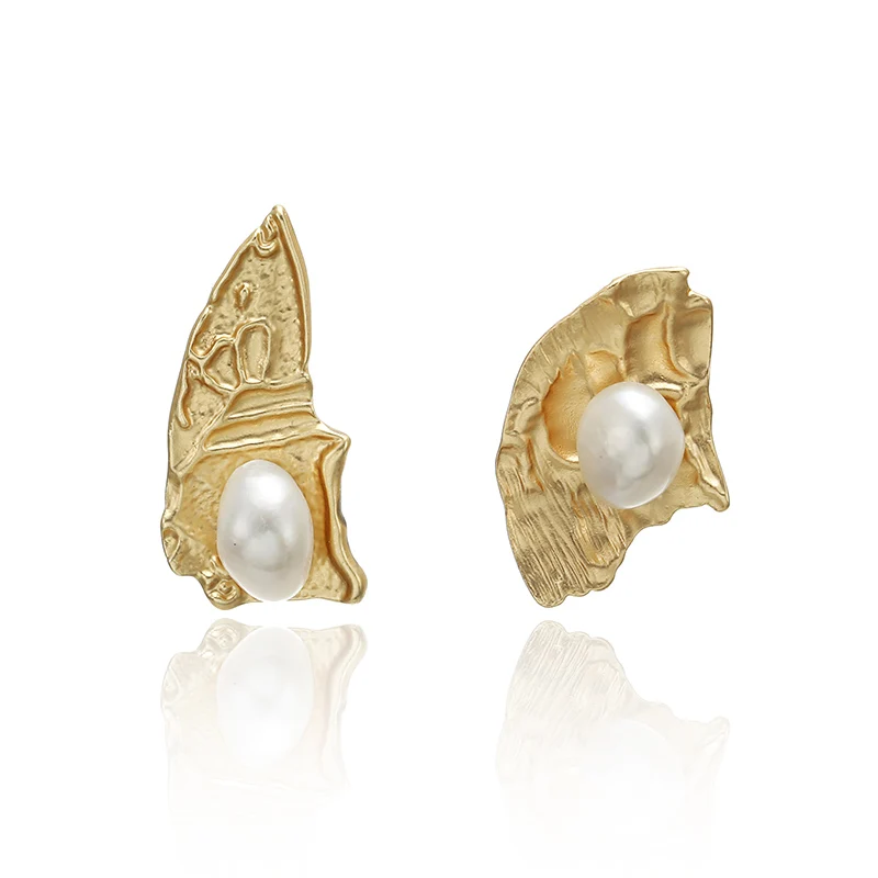 Женские винтажные серьги подвески золотого цвета большие геометрической формы