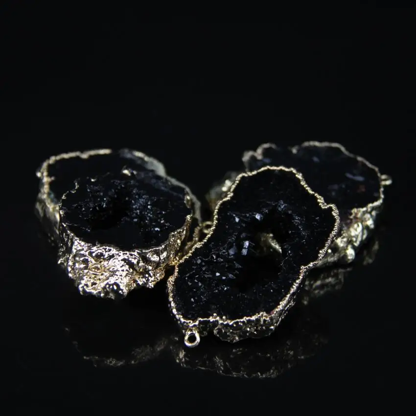 5 шт./партия черный кварцевый Жеода куски произвольной формы разъем шероховатый