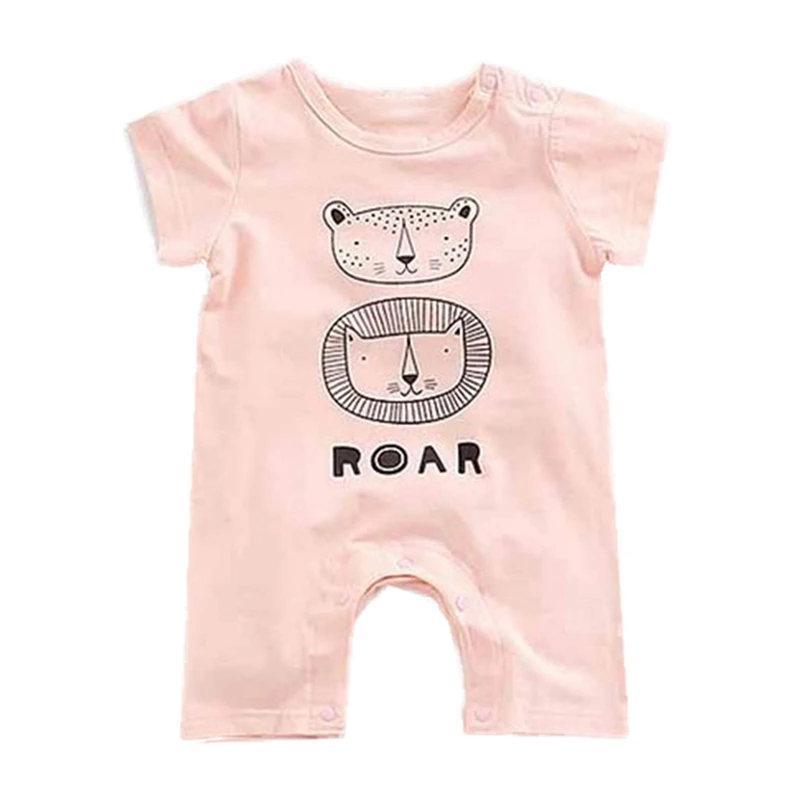 2018 Cute Baby summer cartoon bear Animals birds giraffes romper boxer short sleeved newborn clothes Leisure household to take |
