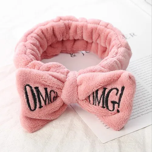 OMG-Peach Милые эластичные ободки с кошачьими ушками для женщин, девушек, макияж, мытье лица, повязка для волос, маска для лица, повязка для волос, аксессуары для волос - Цвет: OMG-Peach