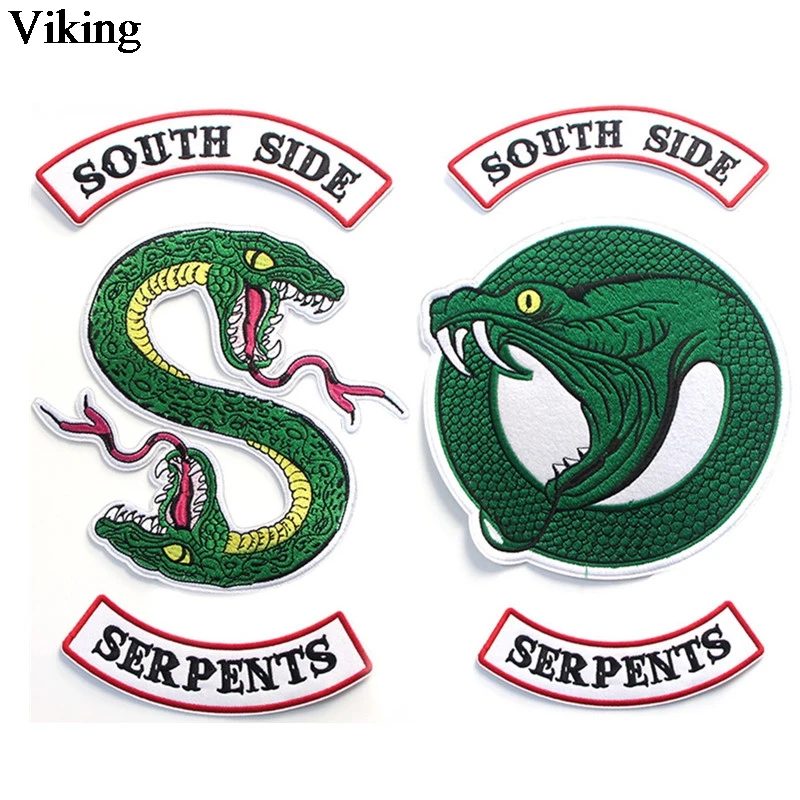 Ривердейл саутсайд змеи патч наклейки зеленая змея железа на патчи DIY Прохладный