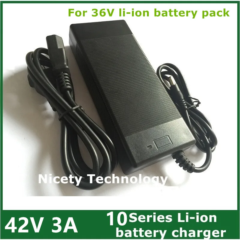 Зарядное устройство для электрических велосипедных литиевых аккумуляторов 42 В, 3 А, 36 В, комплект литий-ионных аккумуляторов постоянного тока 5,5*2,1 мм или 5,5*2,5 мм, разъем/соединитель