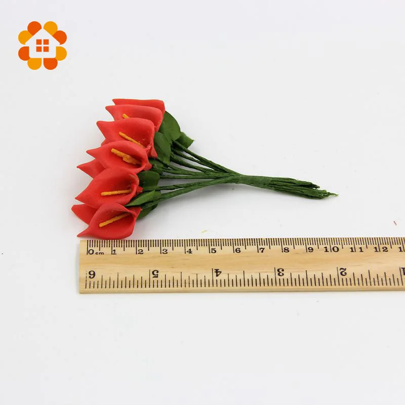 12 шт. мини пена Калла ручной работы искусственный цветок свадебное оформление букета DIY ВЕНОК Подарочная коробка Скрапбукинг Ремесло поддельные цветы