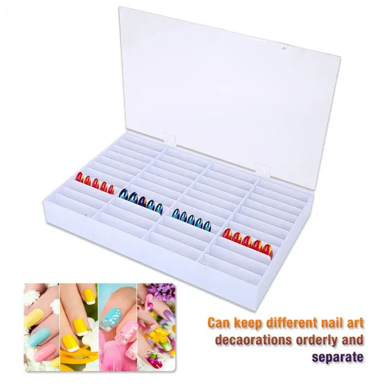 Прозрачная коробка для хранения поддельных ногтей пустые Стразы украшения