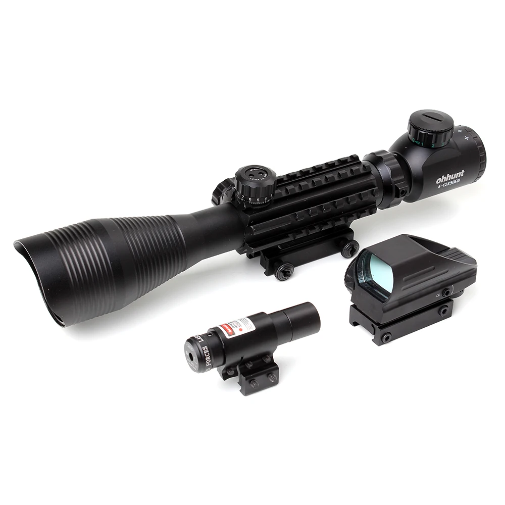Тактический дальномер Ohhunt 4-12X50 с подсветкой голографическая сетка 4 прицела
