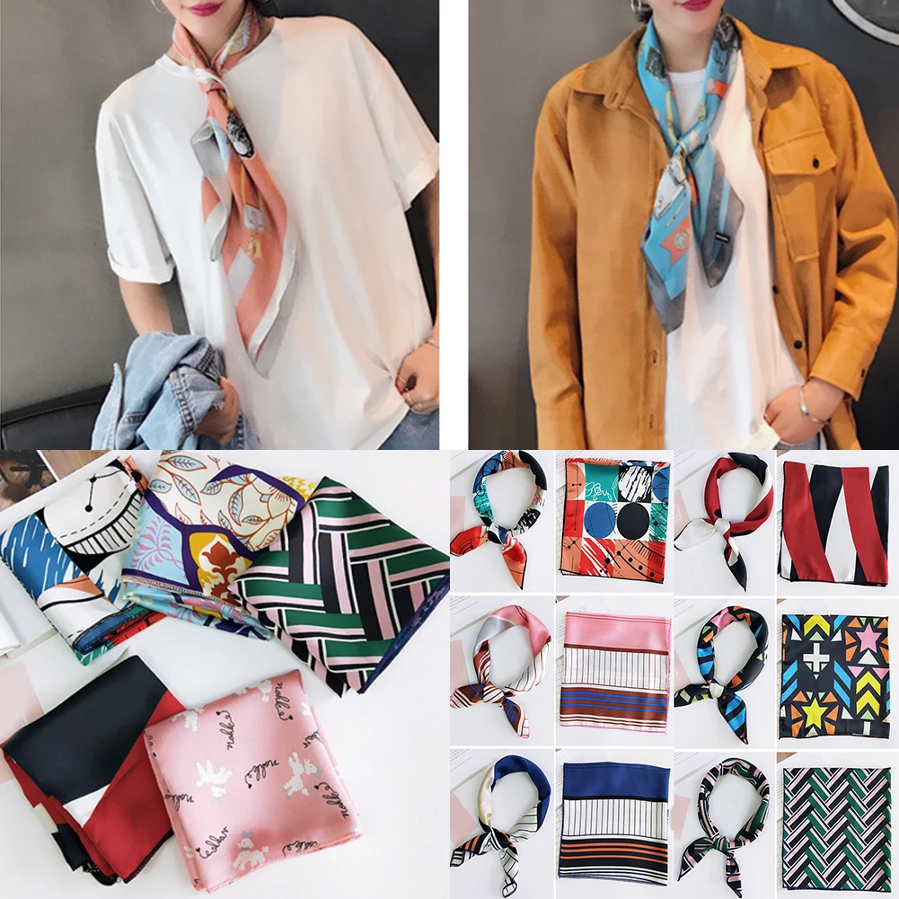 Квадратный шарф повязка для волос деловых встреч и вечеринок женский элегантный