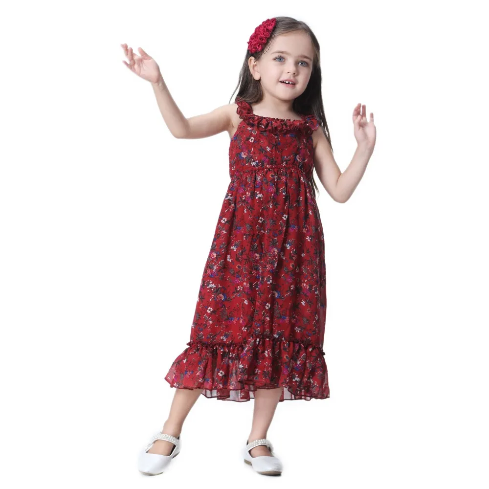 Floral Baby girl dress 2018 Summer Vintage Ruffles Long Chiffon Princess Wedding Party Dresses Vestidos Toddler Kids Clothes | Детская