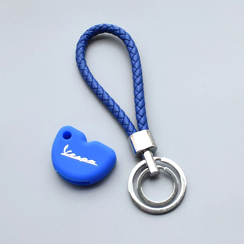 blue Силиконовый резиновый брелок для ключей, чехол, крышка, наклейка, защитный брелок для ключей Vespa piaggio, fly 3vte 125 gts gtv 250 300 - Название цвета: blue