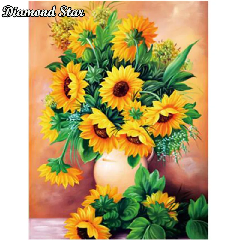 

Diamond Mosaic Flower Crafts Full Round&Square Rhinestone Kit Diamond Painting Cross Stitch Sunflower Home Decor