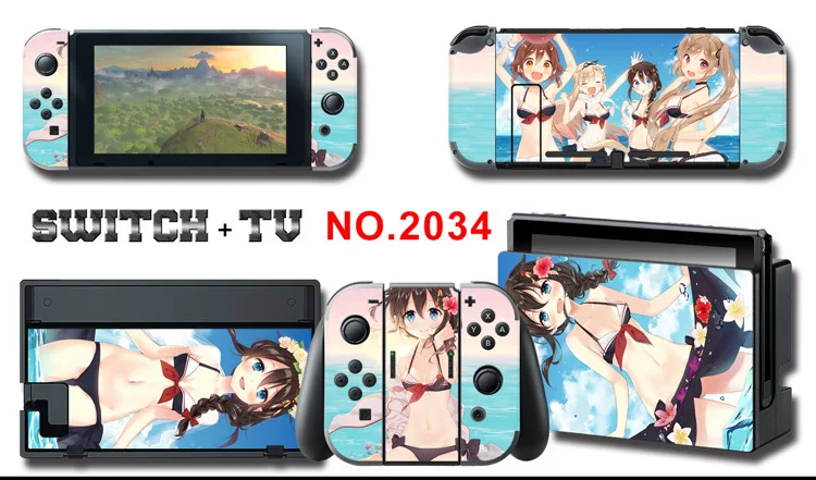 Для nintendo Switch Pain sticker консоль Dock Joy Con полное покрытие цветной бумажной кожи Закаленное стекло протектор экрана от 2000-2305