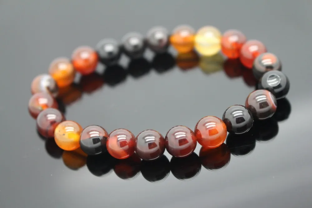 Оптовые Уникальные натуральные браслеты из оникса и браслета для женщин мужчин 6