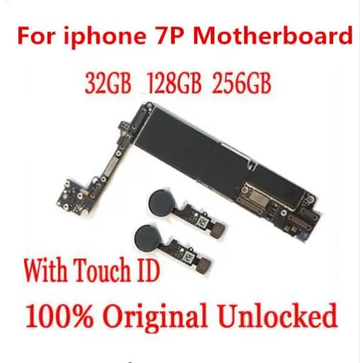Оригинальная разблокированная материнская плата для iphone 7 plus с Touch ID/без ID 7P