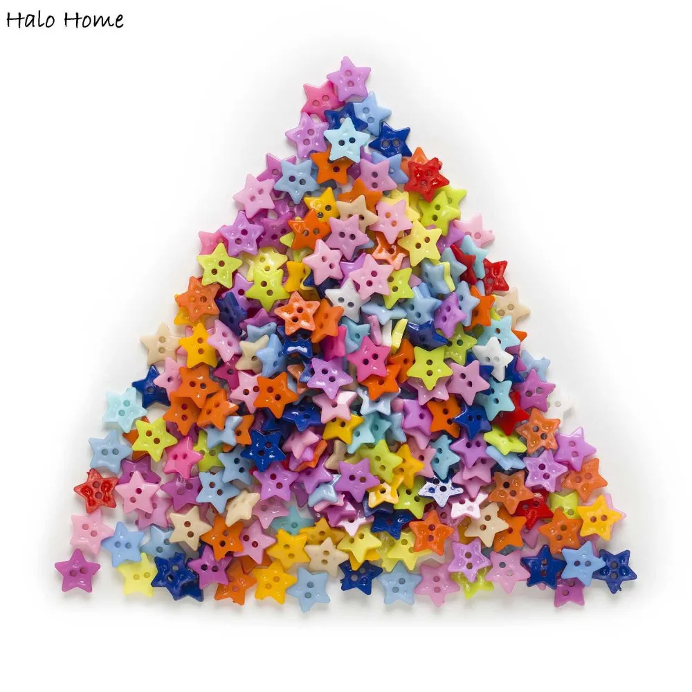 100 шт. 2 отверстие звезда акриловые пуговицы Декор Костюмы бытовых швейных