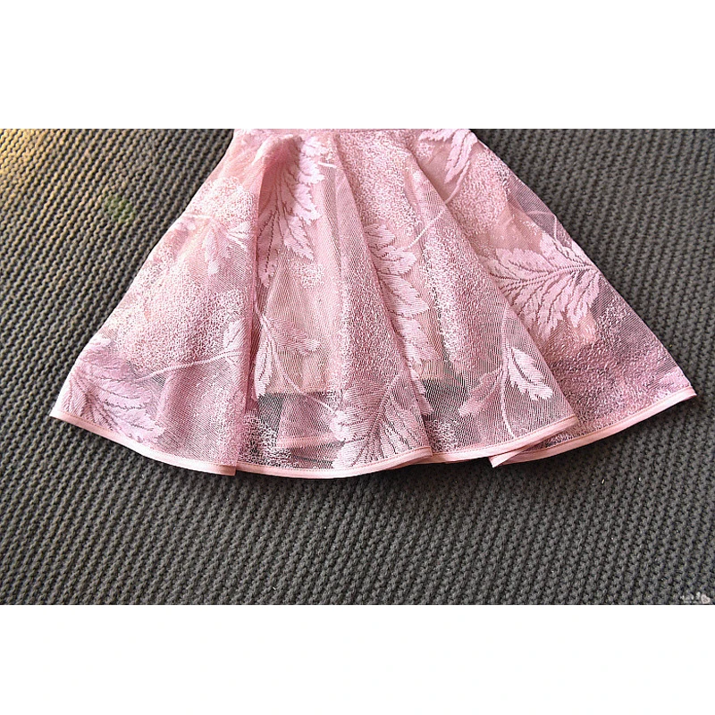 Платья для девочек Новинка лета 2020 детская одежда модное Стильное Сетчатое милое