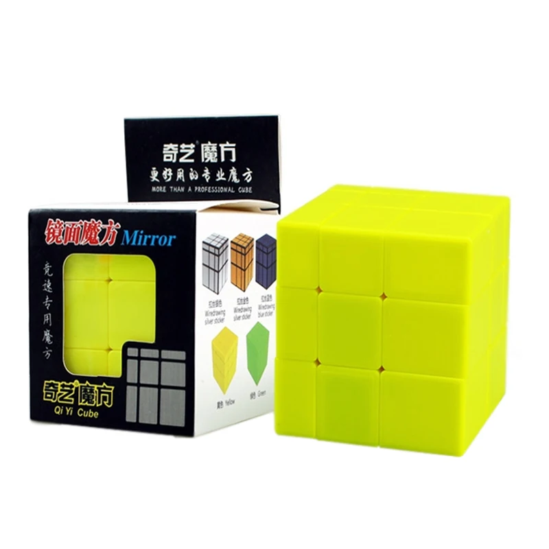 Yellow QiYi профессиональный зеркальный куб Скорость для головоломка, куб, 3x3x3, Cubo Magico игрушка антистресс нео куб волшебные для детей раннего образования игрушки - Цвет: Yellow