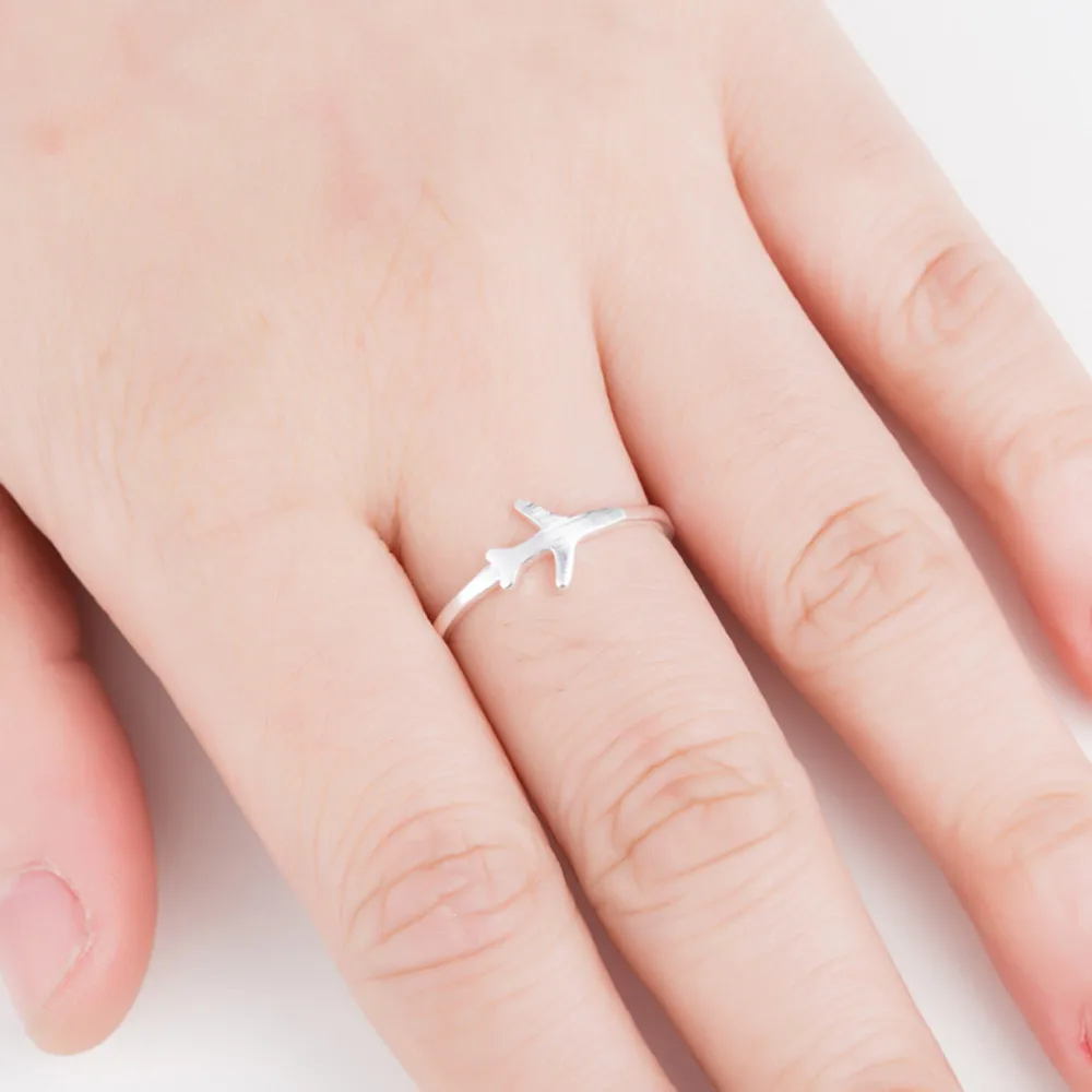 Kinitial Новинка регулируемое матовое кольцо в форме самолета/самолета модные