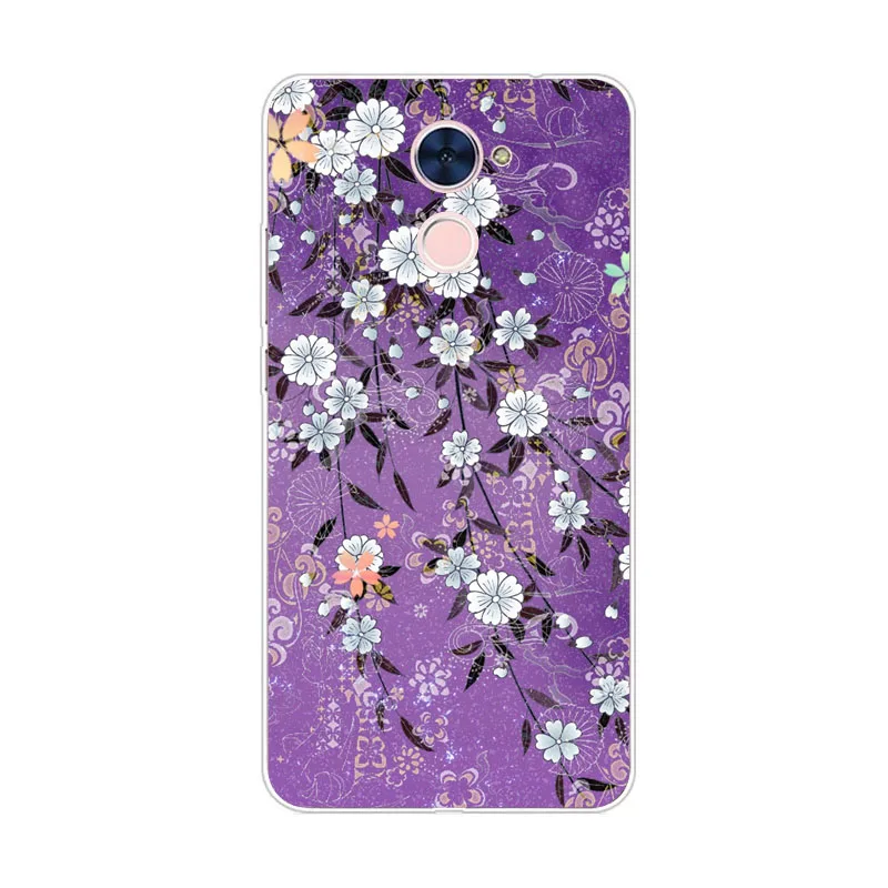 Huawei Y7 премьер-чехол кремния яркие цветы живопись ТПУ Мягкая задняя крышка для
