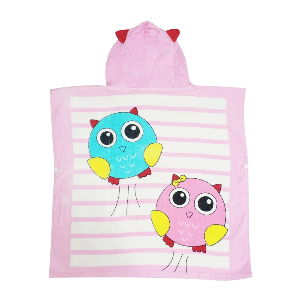 Infant baby poncho towel hooded beach towels for kid Bathrobe Pajamas Cartoon Animals baby hooded bath towel Child baby bath set