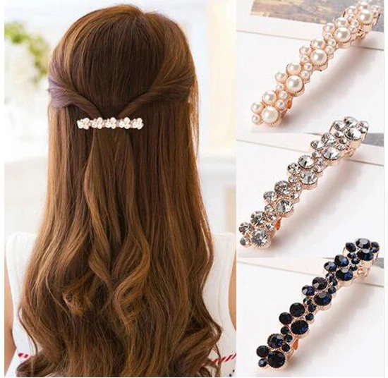 Новинка хит продаж 5 цветов женские корейские хрустальные жемчужные Заколки