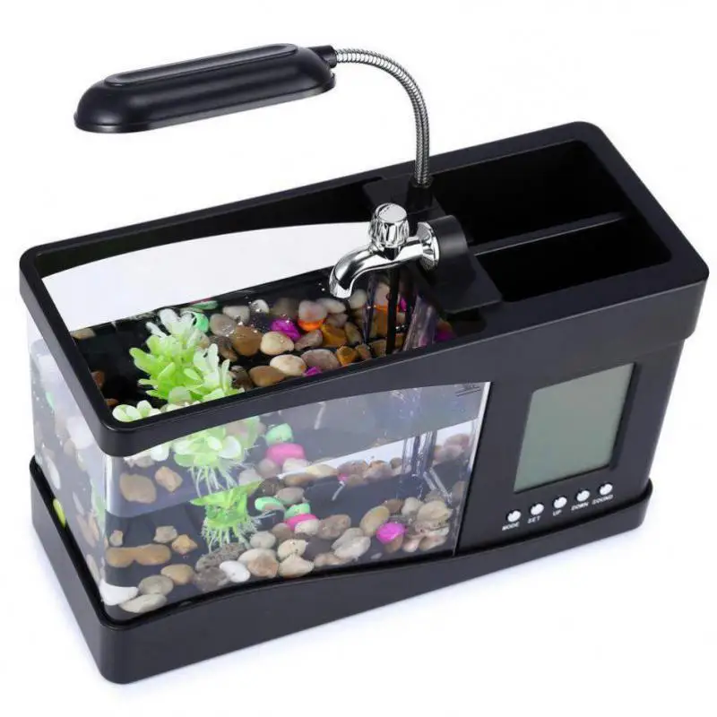 USB мини аквариумный аквариум настольный электронный украшение с водой