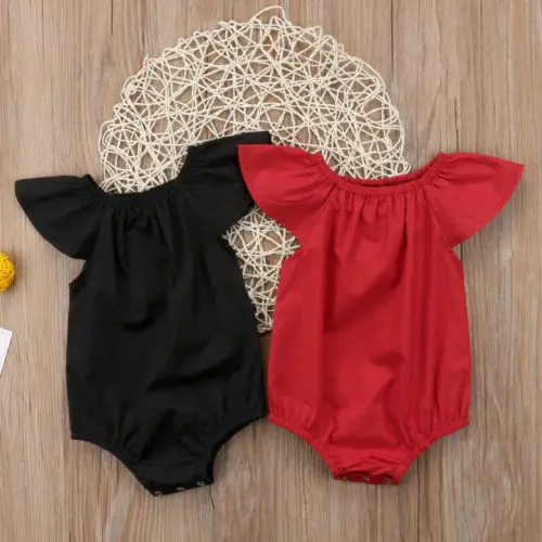 Детский комбинезон для новорожденных девочек цвет красный черный одежда|Боди