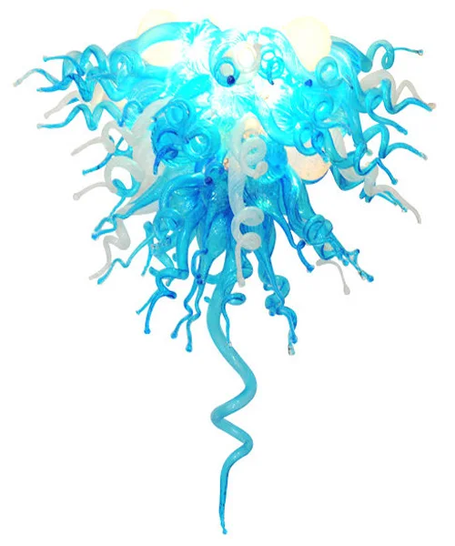 

Energy Saving Light Source Bright Blue Glass Chandelier