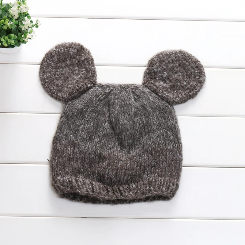 Шапка Вязаная Детская мягкая зимняя теплая Шапочка-бини с мультяшным рисунком |