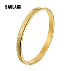 BAOLAISI три круглых браслета из нержавеющей стали и браслет с кристаллами, кубический циркон, золотой цвет, очаровательный браслет для женщин, ювелирные изделия