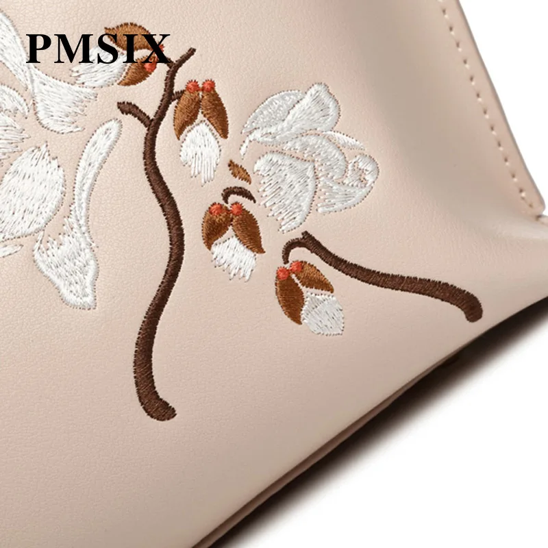 PMSIX модные женские сумки вышивка цветы спилок Наплечная Сумка женская клатч