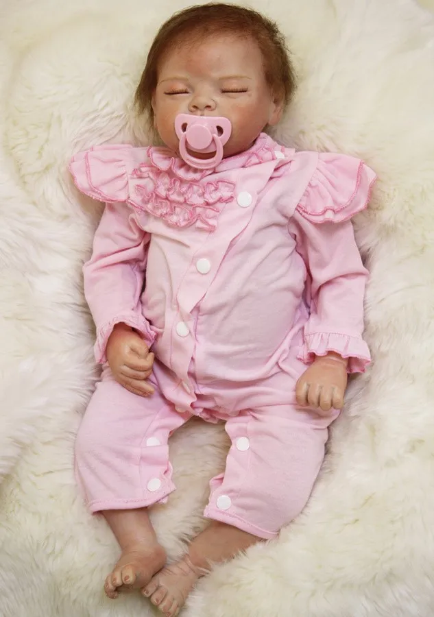 22inch 22'' Soft Lifelike Newborn Babies Silicone Vinyl Reborn Baby Girl Dolls Handmade Xmas Gift | Игрушки и хобби