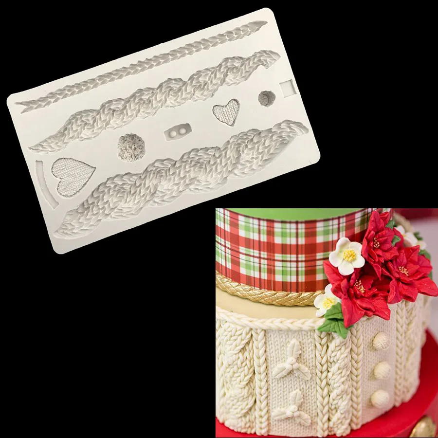 3D текстура вязания силиконовые формы форма для шоколада сделай сам ручной работы