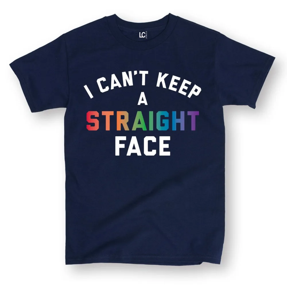 

Мужская хлопковая футболка с рукавами с принтом «Я не могу надеть прямого лица»