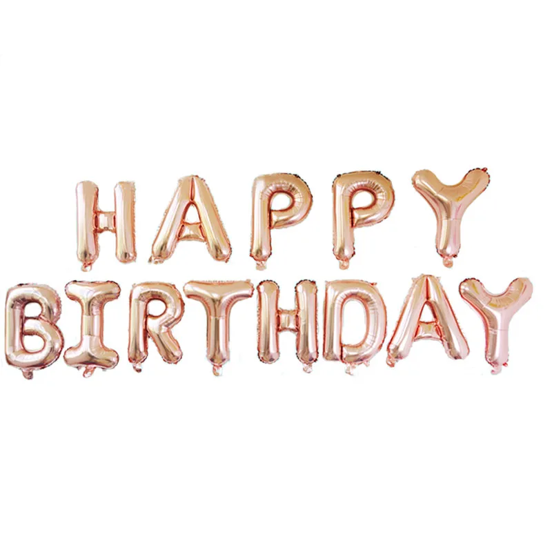 Шарик с надписью happy birthday 16 дюймов украшение для первого дня рождения детский