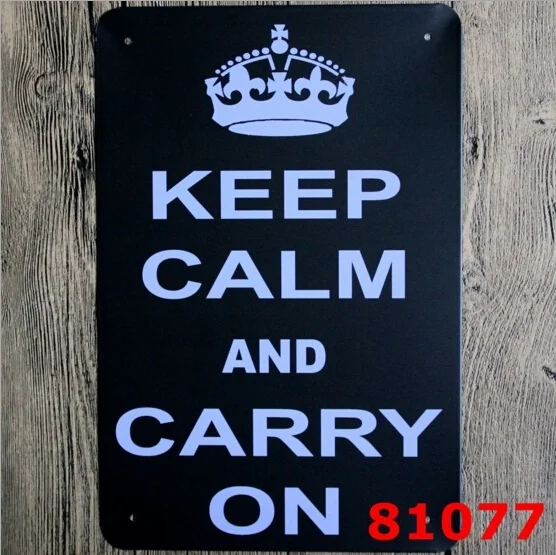 Плакат Keep Calm and Carry on оловянный металлический Ретро плакат для дома и кафе 20 х30
