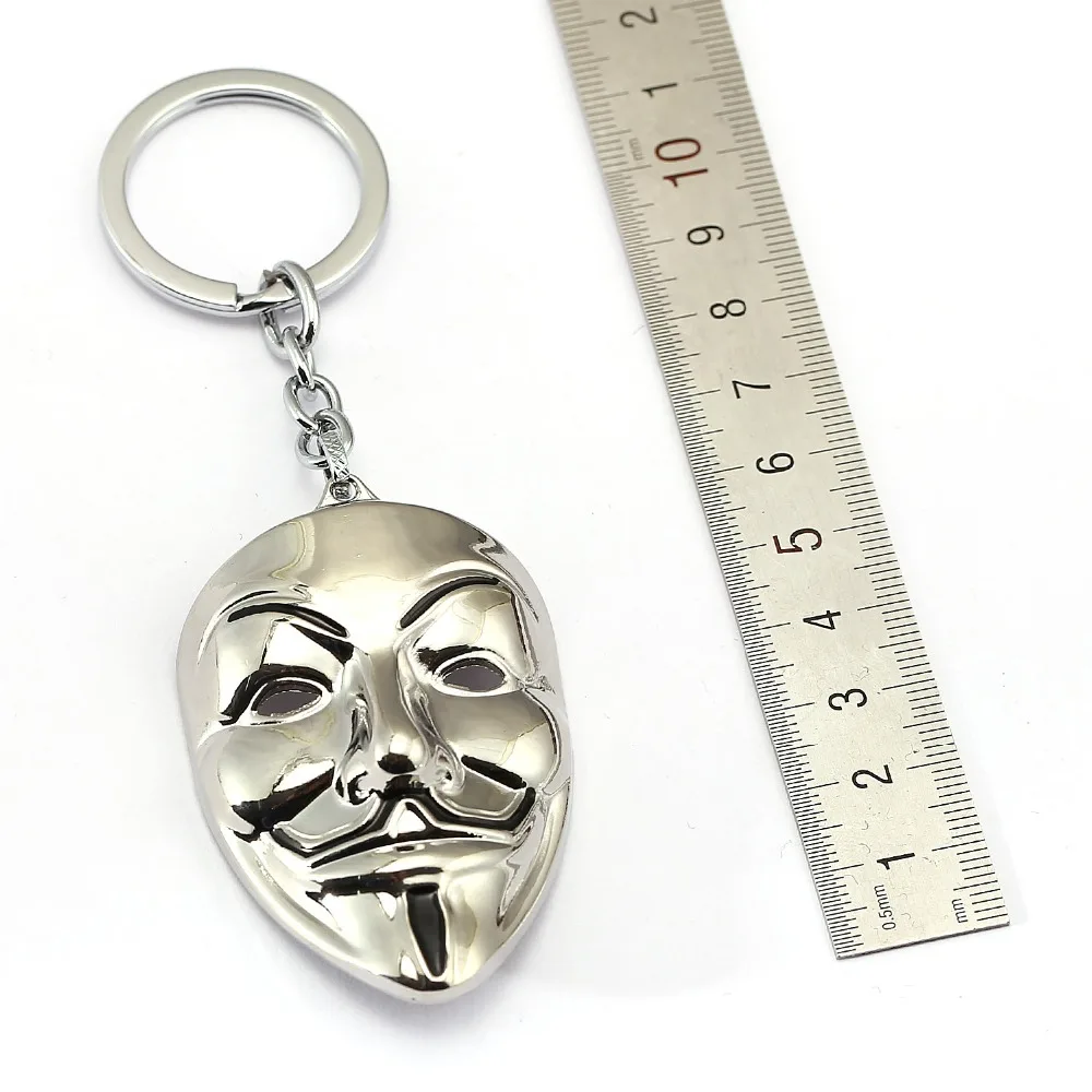 Брелок для ключей V-значит вендетта мужской металлический брелок в виде маски