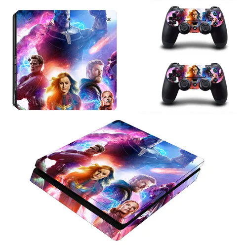 KYSP4S0913 Мстители завершающей PS4 тонкая кожа Стикеры наклейка для Игровые приставки 4 консоль и контроллер кожи PS4 тонкий Стикеры винил - Цвет: KYSP4S0913