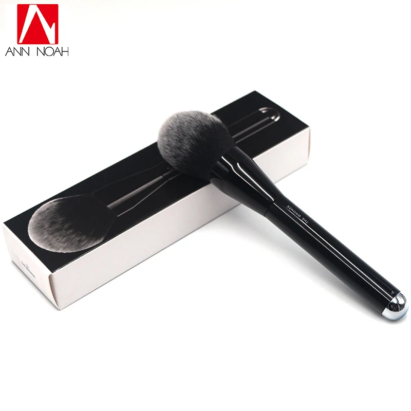 

Luxurious Classic Black Wood Handle Feather Soft Anti Bacterial Fiber Generous Extra Wide Shape No.12 The Bigger Bronzer Brush
