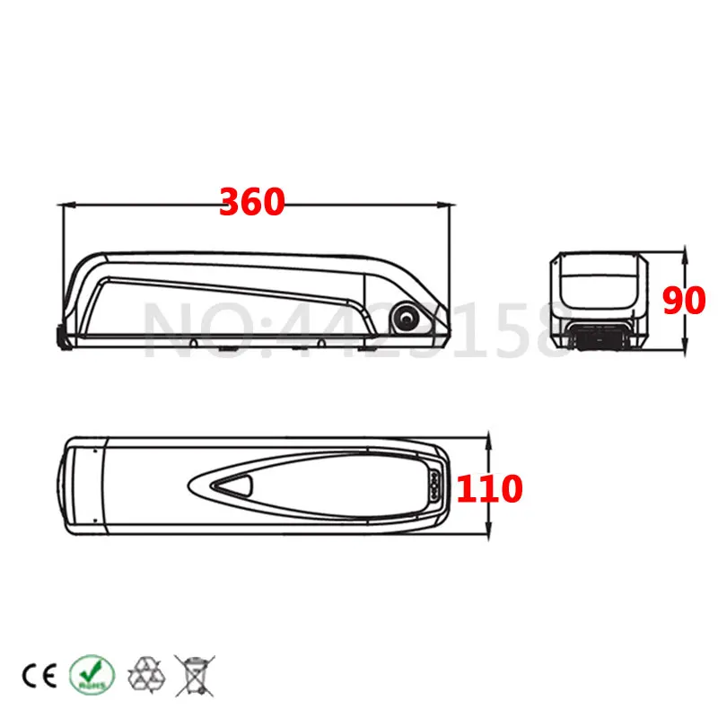 US EU Free Tax Hailong Down Tube Battery 52V 10AH Ebike комплект литий-ионный батарей аккумулятор с 58 8 V 2A