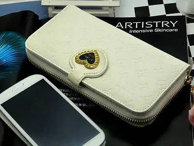 

Womens Leather Card Bifold Wallet Lady Long Zipper Handbag Lady Clutch Purse