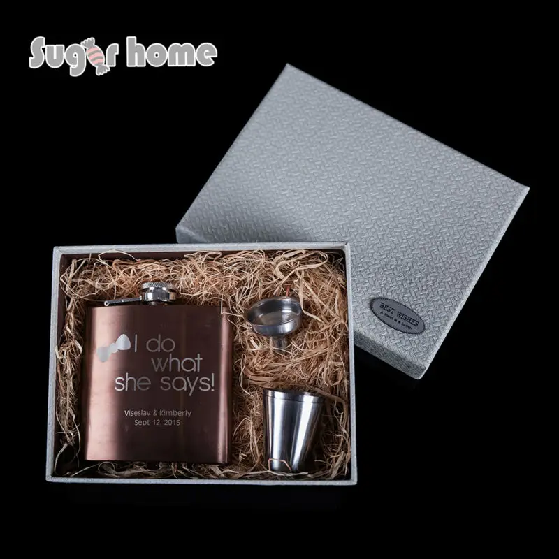 

Mealivos Personalized Engraved 6 oz Black Stainless Steel Hip Flask vodka alcohol bottle Wedding Birthday groomsmen gift Box
