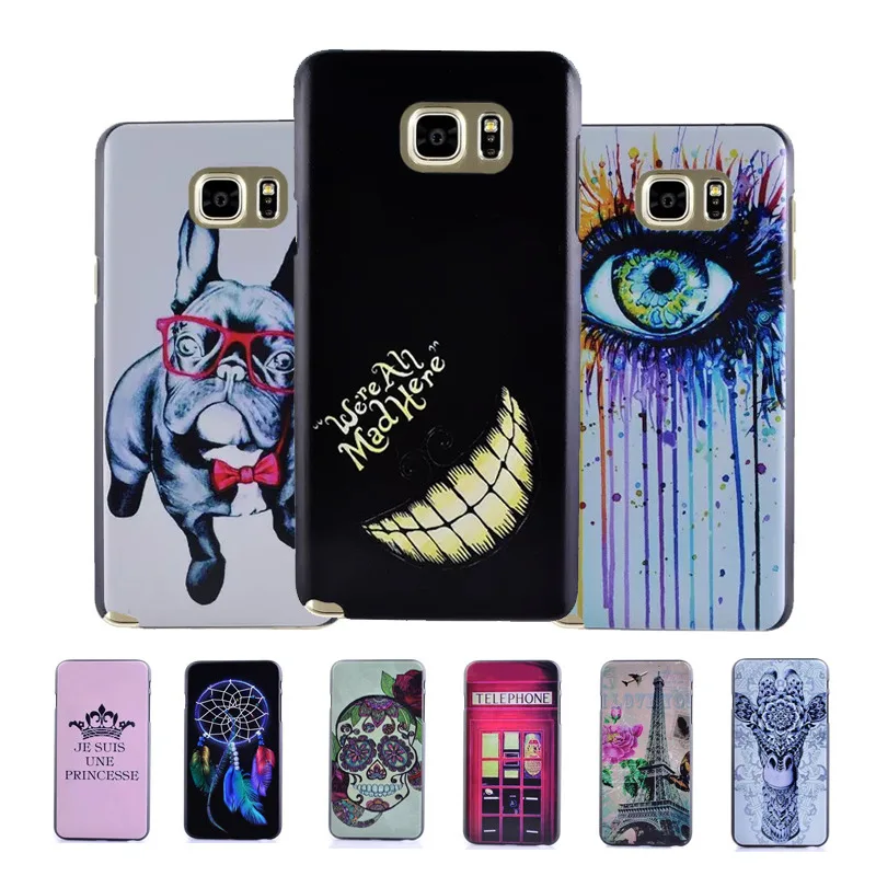 Для Samsung Galaxy примечание 5 N9200 Fundas коке стильный башня зуб собака живопись пластик