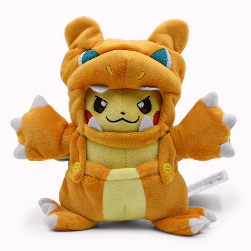 Charizard Pikachu 7 видов стилей Аниме Пикачу Косплей Hydreigon Tyranitar Charizard Snorlax Peluche Плюшевые игрушки Рождественский подарок для детей - Цвет: Charizard Pikachu